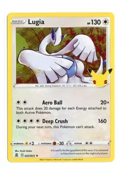 Lugia 022/025 Holo Rare Holo Celebrations Pokemon TCG NM - Image 1
