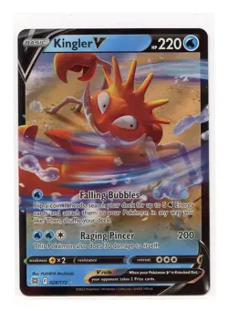 Kingler V 028/172 Ultra Rare Holo SWSH09: Brilliant Stars Pokemon TCG - Image 1