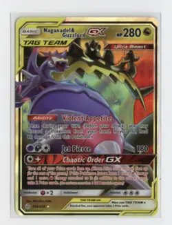 Naganadel & Guzzlord GX 158/236 Ultra Rare Holo SM - Cosmic Eclipse Pokemon TCG - Image 1
