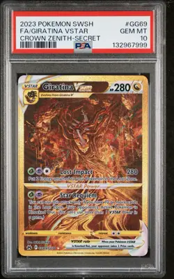 PSA 10 Giratina VSTAR GG69 Crown Zenith Secret Rare Full Art Pokemon TCG - Image 1
