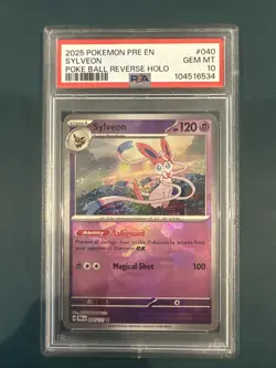 Pokemon Sylveon Prismatic Evolutions Pokeball Reverse Holo 040/131 PSA 10 - Image 1