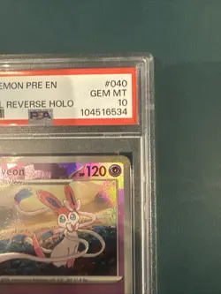 Pokemon Sylveon Prismatic Evolutions Pokeball Reverse Holo 040/131 PSA 10 - Image 5