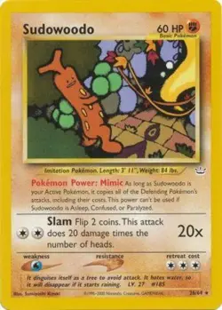 Sudowoodo - 26/64 - Rare - Unlimited Edition PL/MP, English Pokemon Neo Revelati - Image 1