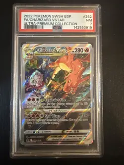 2022 Pokemon SWSH BSP Ultra Premium Collection #262 FA/Charizard VSTAR PSA 7 - Image 1