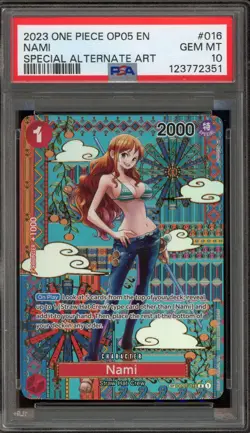 One Piece CCG Nami Special Alternate Art OP01-016 PSA 10 Gem Mint - Image 1