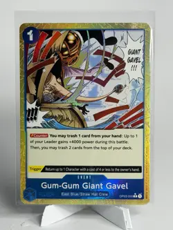 One Piece Gum-Gum Giant Gavel Alt Art (OP03-055) Foil Event Straw Hat 1 Cost - Image 1