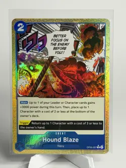 One Piece Hound Blaze Alt Art (OP05-057) Awakening New Era Rare Holo Event - Image 1