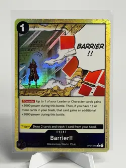 One Piece Barrier!! (OP04-095) Foil Holo Event Bartolomeo Counter Trigger 1 Cost - Image 1