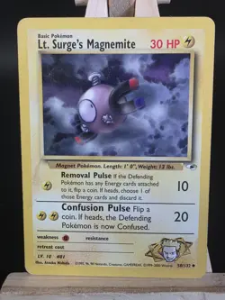 Pokemon Cards Lt. Surge's Magnemite 50/132 UNLIMITED Gym Heroes WOTC Uncommon MP - Image 1
