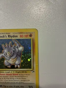 Brock's Rhydon Gym Heroes Holo Rare Card 002/132 Pokemon TCG - Image 3