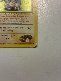 Brock's Rhydon Gym Heroes Holo Rare Card 002/132 Pokemon TCG - Image 4