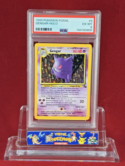 1999 Pokemon Fossil GENGAR Holo #5 Card Freshly Graded PSA 6 - Image 1