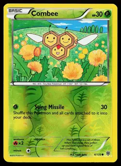 Combee 4/135 Reverse Holo Common Plasma Storm Pokemon Card - Image 1