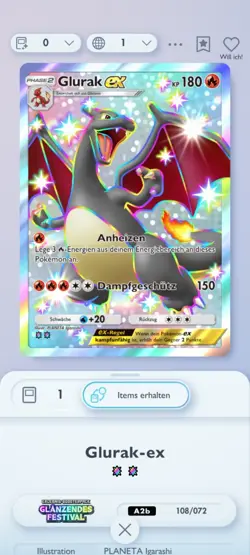 Glurak Charizard Shiny Full Art ⭐ ⭐ TCG Pokemon Pocket - Image 1