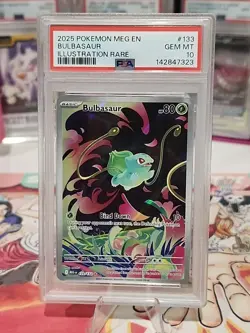 2025 POKEMON BULBASAUR 133/132 MEGA EVOLUTION ILLUSTRATION RARE - PSA 10 - Image 2