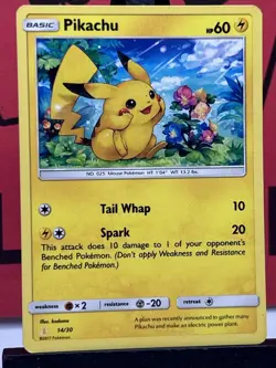 Pikachu 14/30 Non-Holo Raichu Stamp Pokemon Card - Image 3