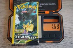 7.69g Pokemon TCG Team Up Mini Booster Pack 3 Card Reshiram Pikachu Art Sealed - Image 1