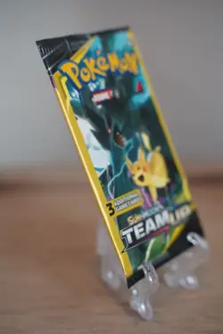 7.69g Pokemon TCG Team Up Mini Booster Pack 3 Card Reshiram Pikachu Art Sealed - Image 5