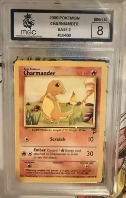 Pokemon Base Set 2 Charmander - MCG Grade 8 - Image 1