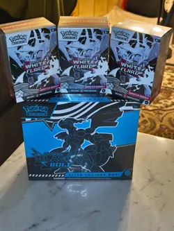 Pokemon Black Bolt ETB and 3 White Flare Booster Bundles Factory Sealed - Image 1
