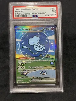 2024 POKEMON PAF EN-PALDEAN FATES SPECIAL ILLUSTRATION RARE #232 MEW EX PSA 7 - Image 1