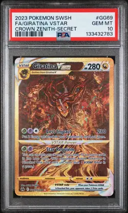 Pokemon Giratina VSTAR TCG Crown Zenith GG69/GG70 PSA 10 Gem Mint - Image 1
