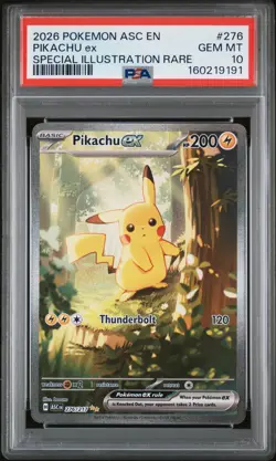 2026 POKEMON ASC EN-ASCENDED HEROES SPECIAL ILLUSTRATION RARE PIKACHU EX PSA 10 - Image 1