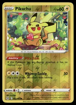 Pikachu Lost Origin 052/196 Common Reverse Holo Pokemon Near Mint - Image 1