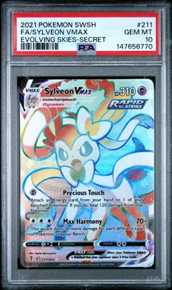 Fa/Sylveon Vmax Pokemon Sword & Shield Evolving Skies 211 NM PSA 10 - Image 1
