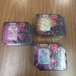 Pokemon TCG: Team Rocket Tin Sealed FULL SET ALL 3 Tins! - Image 1