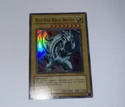 Yugioh Blue-Eyes White Dragon LOB-E001 Ultra Rare (NM) (A) OG Print - Image 1