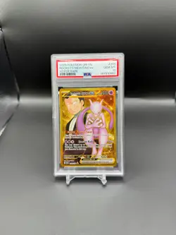 2025 POKEMON DRI EN-DESTINED RIVALS HYPER RARE TEAM ROCKET'S MEWTWO EX PSA 10 - Image 1