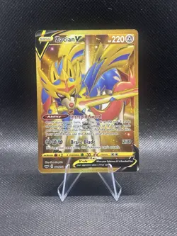 Pokemon TCG Zacian V 211/202 Gold Secret Rare Holo NM - Image 1