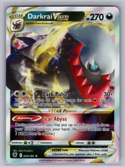 Darkrai VSTAR 099/189 Holo VSTAR Rare Astral Radiance Pokemon Holo Near Mint - Image 1