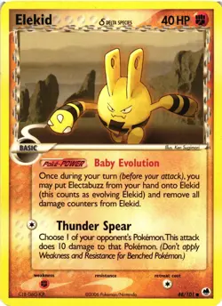 Pokemon TCG Elekid Delta Species 48/101 Common Dragon Frontiers LP - Image 1