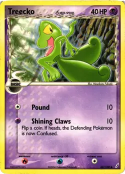 Pokemon TCG Treecko Delta Species 68/100 Crystal Guardians Common DMG - Image 1
