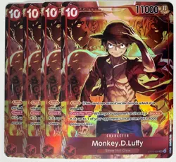 Playset (4x) One Piece TCG Monkey.D.Luffy (Treasure Booster Set) ST10-006 Promo - Image 1