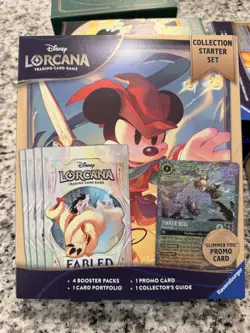 Disney Lorcana Fabled Collection Starter Set 4 Packs Tinkerbell Promo New Sealed - Image 1