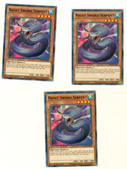 Set Of 3 Night Sword Serpent BODE-EN081 Burst Of Destiny 1st Edition Yugioh - Image 3