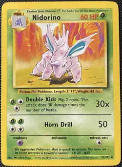 Nidorino 037/102 Base Set Regular - Pokemon Card - Image 1