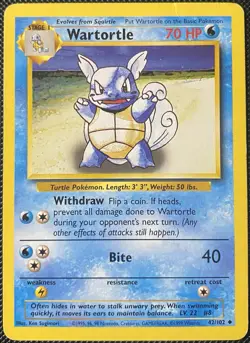 Wartortle 042/102 Base Set Regular - Pokemon Card - Image 1
