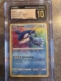 CGC 10 PRISTINE Kyogre 021/072 Shining Fates Amazing Holo Rare Pokemon Card - Image 1