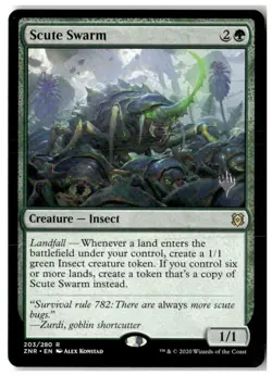 MTG Scute Swarm - Promo Pack: Zendikar Rising Lightly Played Japanese - Image 1