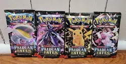 Pokemon TCG Paldean Fates Booster Pack Art Set English 4 Packs - Image 1
