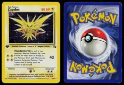 ZAPDOS 15/62 HOLO RARE FOSSIL POKEMON 1ST EDITION HOLO MP - Image 3