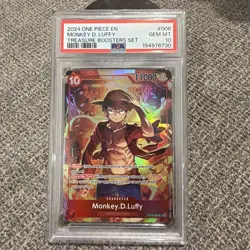 One Piece Monkey D. Luffy ST10-006 Treasure Booster Set Promo PSA 10 - Image 1