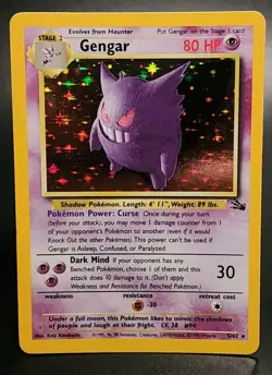 Gengar 5/62 MP -Vintage Rare Holo Pokemon Card- Fossil MP - Image 1