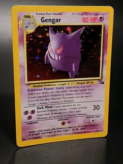 Gengar 5/62 MP -Vintage Rare Holo Pokemon Card- Fossil MP - Image 3