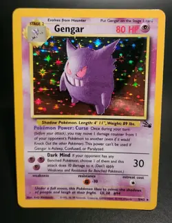Gengar 5/62 MP -Vintage Rare Holo Pokemon Card- Fossil MP - Image 5