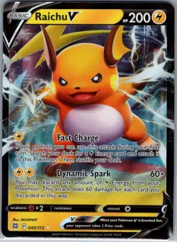 Raichu V 045/172 SWSH09: Brilliant Stars - Pokemon Card - NM - Image 1